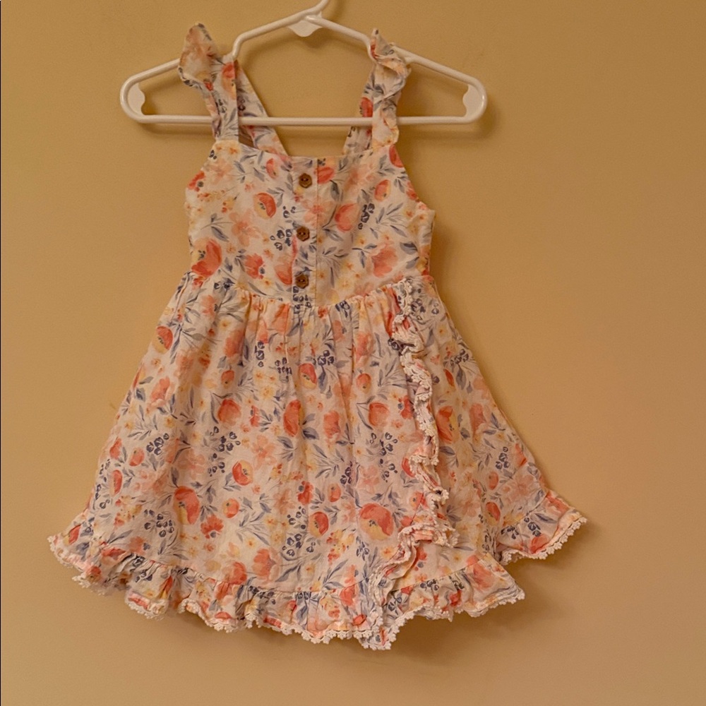Tommy Bahama Kids Floral Dress in Orange and Blue 18M